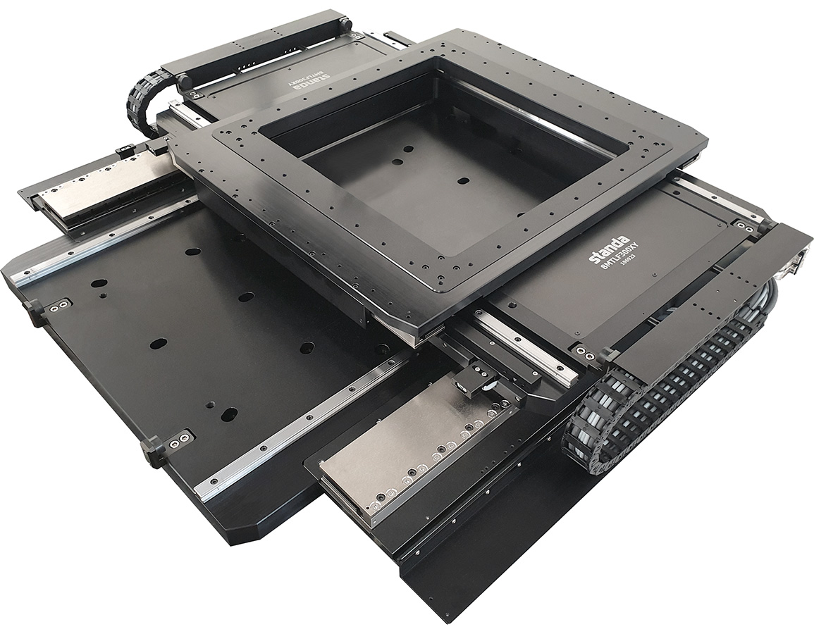 Front view of a large aperture (1200 mm) optical mirror installed in precision motorized optical mount 8LAOM-1200