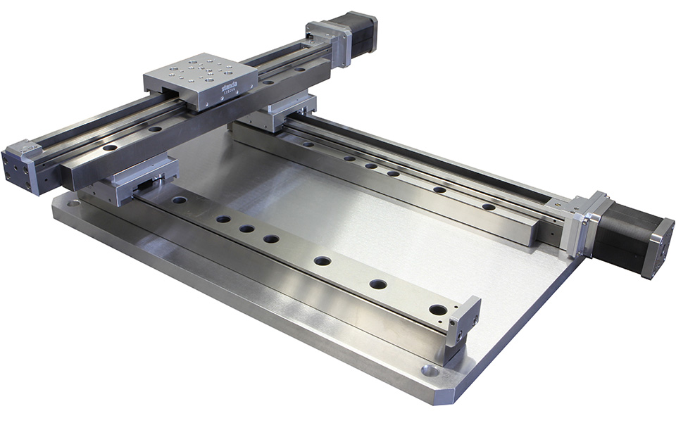 Plataforma motorizada lineal de acero inoxidable